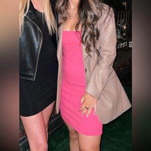 Hot pink zara dress mini body con